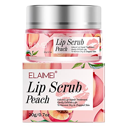 Blue Finger Lip Scrub, Lip Sleeping Mask, Lip Treatment,Peach Overnight Moisturizing Repairing Lips Mask, Sleeping Lip Balm, Peeling Lips, Lip Primer, Chapped Skin (Peach) - Morena Vogue