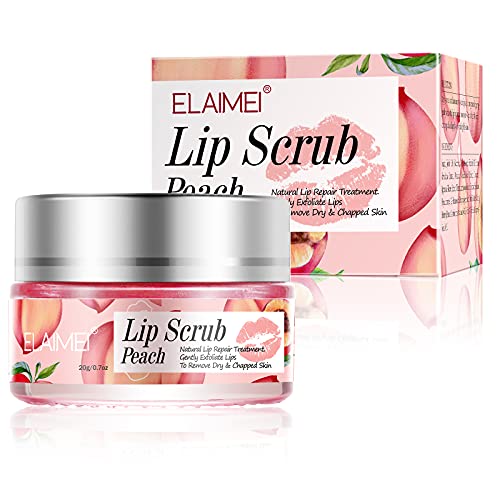 Blue Finger Lip Scrub, Lip Sleeping Mask, Lip Treatment,Peach Overnight Moisturizing Repairing Lips Mask, Sleeping Lip Balm, Peeling Lips, Lip Primer, Chapped Skin (Peach) - Morena Vogue