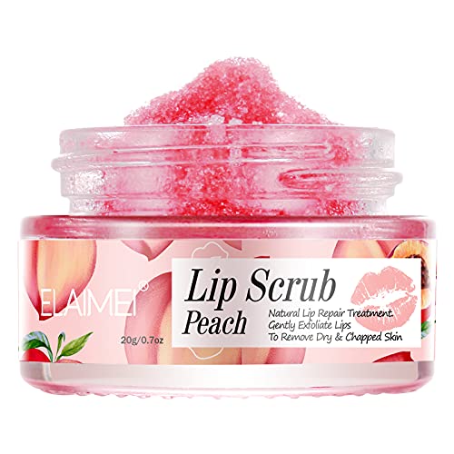 Blue Finger Lip Scrub, Lip Sleeping Mask, Lip Treatment,Peach Overnight Moisturizing Repairing Lips Mask, Sleeping Lip Balm, Peeling Lips, Lip Primer, Chapped Skin (Peach) - Morena Vogue