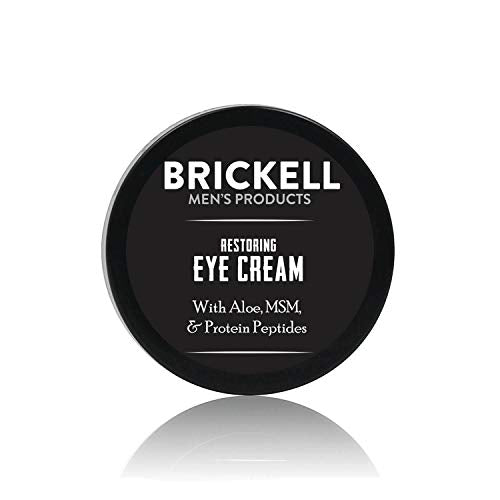 Brickell Men's Restoring Under Eye Cream for Men, Natural and Organic Anti Aging Eye Balm To Reduce Puffiness, Wrinkles, Dark Circles, Crows Feet and Under Eye Bags, 0.5 Ounce, Unscented - Morena Vogue