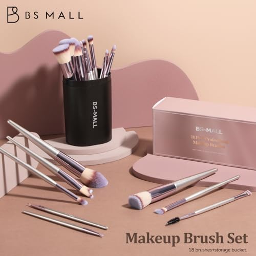 BS-MALL Makeup Brush Set 18 Pcs Premium Synthetic Foundation Powder Concealers Eye shadows Blush Makeup Brushes with black case - Morena Vogue