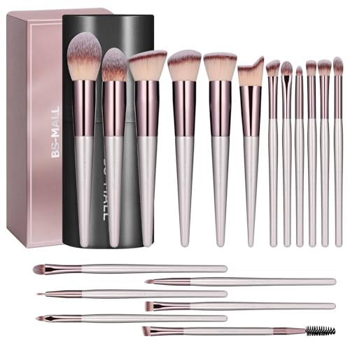 BS-MALL Makeup Brush Set 18 Pcs Premium Synthetic Foundation Powder Concealers Eye shadows Blush Makeup Brushes with black case - Morena Vogue