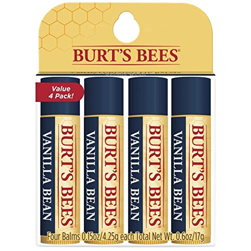 Burt's Bees 100% Natural Moisturizing Lip Balm, Vanilla Bean - 4 Tubes - Morena Vogue