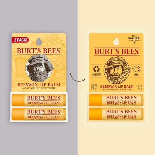 Burt's Bees Lip Balm Mothers Day Gifts for Mom - Original Beeswax, Lip Moisturizer With Responsibly Sourced Beeswax, Tint-Free, Natural Origin Conditioning Lip Treatment, 2 Tubes, 0.15 oz. - Morena Vogue