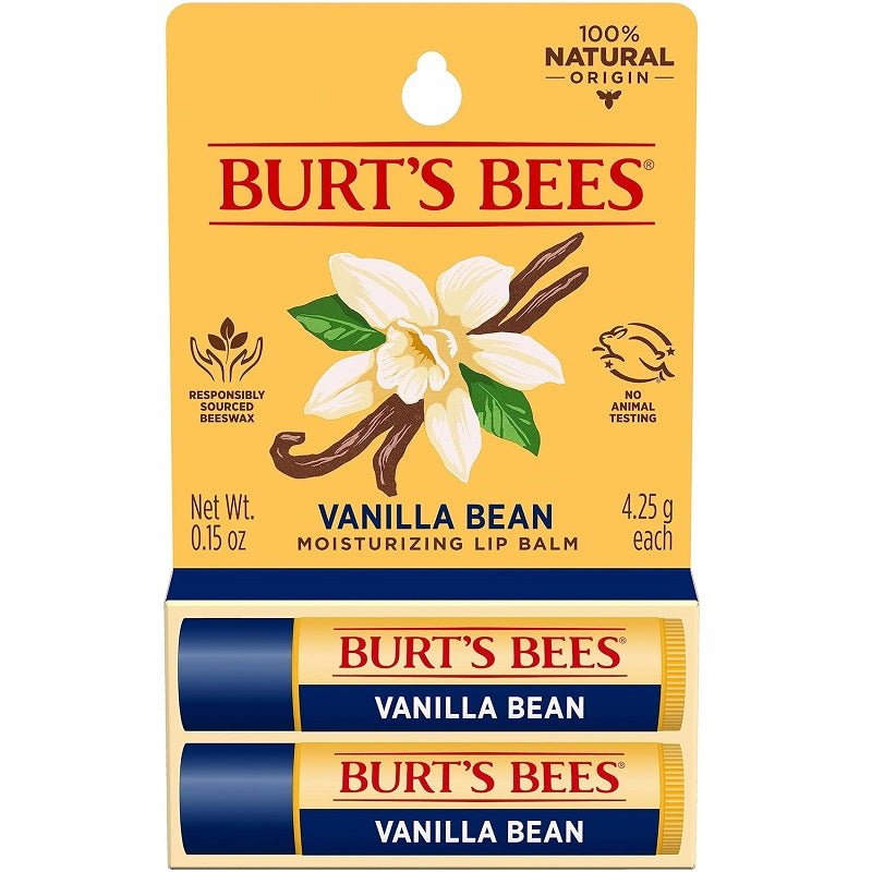 Burt's Bees Lip Balm Mothers Day Gifts for Mom - Vanilla Bean, Lip Moisturizer With Responsibly Sourced Beeswax, Tint-Free, Natural Origin Conditioning Lip Treatment, 2 Tubes, 0.15 oz. - Morena Vogue