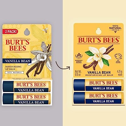 Burt's Bees Lip Balm Mothers Day Gifts for Mom - Vanilla Bean, Lip Moisturizer With Responsibly Sourced Beeswax, Tint-Free, Natural Origin Conditioning Lip Treatment, 2 Tubes, 0.15 oz. - Morena Vogue