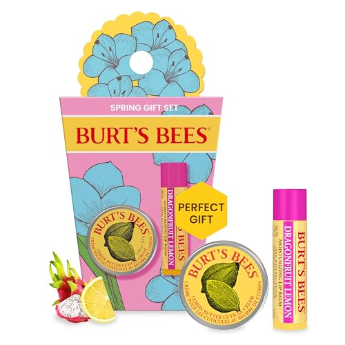 Burt's Bees Mothers Day Gifts for Mom - Spring Surprise Set, Dragonfruit Lemon Lip Balm and Lemon Butter Cuticle Cream, Natural Origin Lip Moisturizer With Responsibly Sourced Beeswax, 2 Count - Morena Vogue