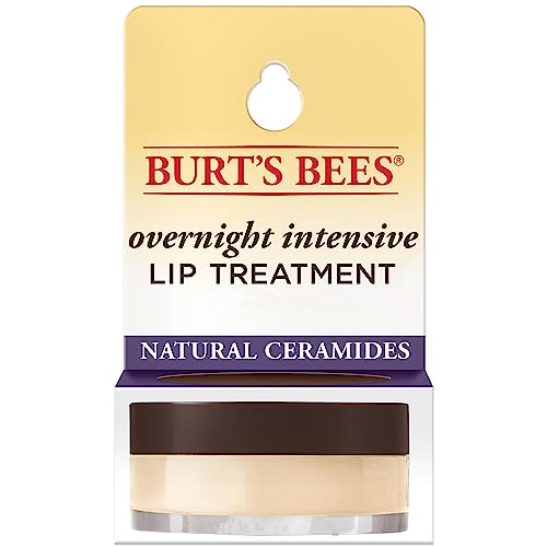 Burt's Bees Overnight Intensive Lip Treatment, 0.25 oz - Moisturizing, Restorative, Reduces Fine Lines, Vitamin E, Ceramides Oils, Leaping Bunny Certified, Compact Jar - Morena Vogue