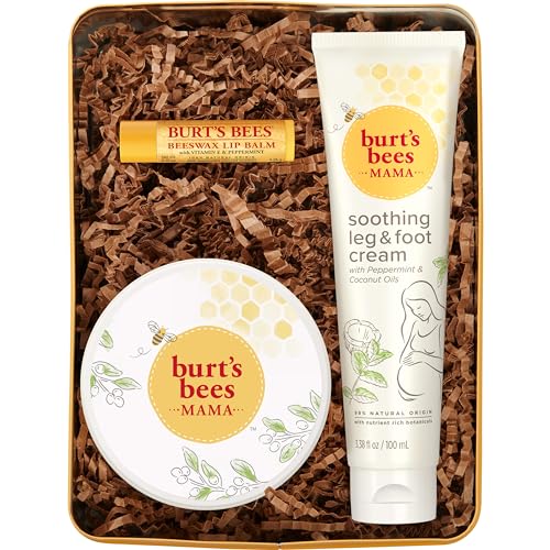 Burt's Bees Pregnancy Essentials Mothers Day Gifts Set, 3 Giftable Baby Shower Products & Must Have Baby Registry Items, Nourishing Skincare - Mama Belly Butter, Original Lip Balm, Leg & Foot Cream - Morena Vogue