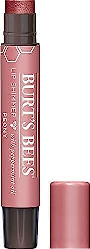 Burt's Bees Shimmer Lip Tint Set, Mothers Day Gifts for Mom Tinted Lip Balm Stick, Moisturizing for All Day Hydration with Natural Origin Glowy Pigmented Finish & Buildable Color, Peony (4-Pack) - Morena Vogue