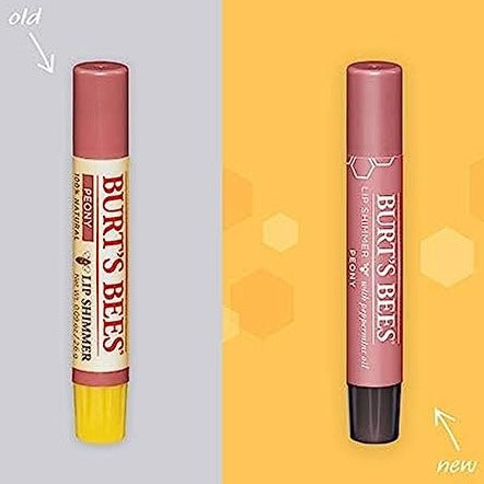 Burt's Bees Shimmer Lip Tint Set, Mothers Day Gifts for Mom Tinted Lip Balm Stick, Moisturizing for All Day Hydration with Natural Origin Glowy Pigmented Finish & Buildable Color, Peony (4-Pack) - Morena Vogue