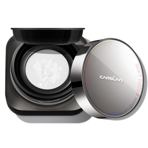 CARSLAN Waterproof Loose Setting Powder with Puff, Matte, Oil Control, Shine Free, Talc-Free Face Powder Makeup, 24H Longwear Finishing Powder, 02 for Oily skin (New Pack) - Morena Vogue