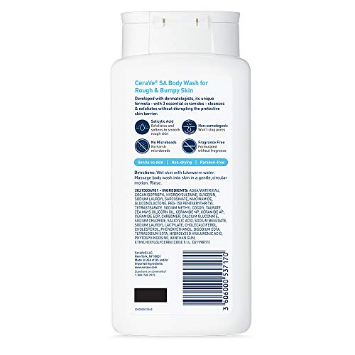 CeraVe Body Wash with Salicylic Acid | Fragrance Free Body Wash to Exfoliate Rough and Bumpy Skin | Allergy Tested | 10 Ounce - Morena Vogue