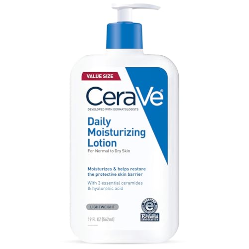 CeraVe Daily Moisturizing Lotion for Dry Skin | Body Lotion & Face Moisturizer with Hyaluronic Acid and Ceramides | Daily Moisturizer | Fragrance Free | Oil-Free | 19 Ounce - Morena Vogue