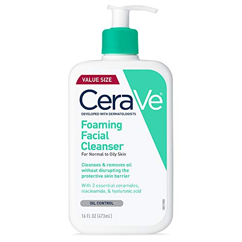 CeraVe Foaming Facial Cleanser | Daily Face Wash for Oily Skin with Hyaluronic Acid, Ceramides, and Niacinamide| Fragrance Free | 16 Fluid Ounce - Morena Vogue