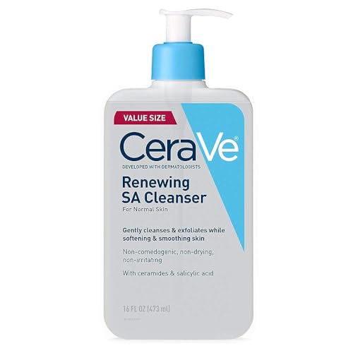 CeraVe SA Cleanser | Salicylic Acid Cleanser with Hyaluronic Acid, Niacinamide & Ceramides| BHA Exfoliant for Face | Fragrance Free Non-Comedogenic | 16 Ounce - Morena Vogue