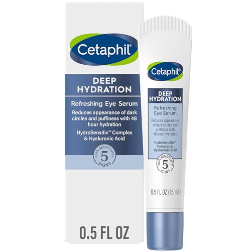 Cetaphil Deep Hydration Refreshing Eye Serum, 0.5 fl oz, 48Hr Hydrating Under Eye Cream to Reduce the Appearance of Dark Circles, With Hyaluronic Acid, Vitamin E & B5 (Packaging May Vary) - Morena Vogue