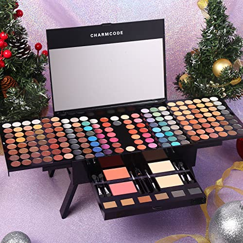 CHARMCODE 190 Colors Cosmetic Make up Palette Set Kit Combination with Eyeshadow Facial Blusher Eyebrow Powder Face Concealer Eyeliner Pencil A Mirror All-in-One Makeup Gift (Multicolor) - Morena Vogue