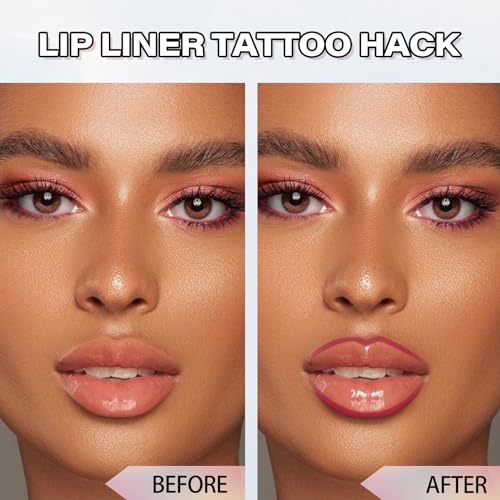 Cilrofelr Peel Off Lip Liner Stain, Long Wear Tattoo Lip Liner with Tweezer, Peel Off Lip Stain with Matte Finish, Long Lasting, Waterproof, Transfer-proof, Highly Pigmented Color (N-Mauve) - Morena Vogue