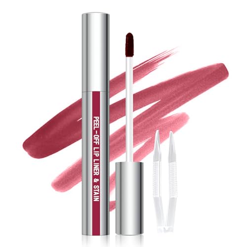 Cilrofelr Peel Off Lip Liner Stain, Long Wear Tattoo Lip Liner with Tweezer, Peel Off Lip Stain with Matte Finish, Long Lasting, Waterproof, Transfer-proof, Highly Pigmented Color (N-Mauve) - Morena Vogue