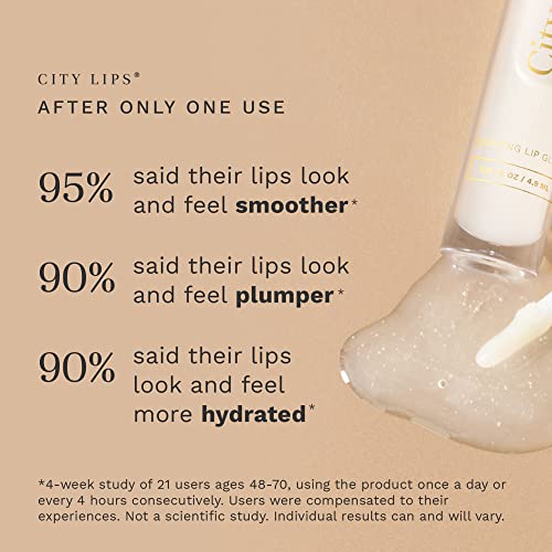 City Beauty City Lips Clear - Plumping Lip Gloss - Hydrate & Volumize - High Shine Lip Plumper - Hyaluronic Acid & Peptides Visibly Smooth Lip Wrinkles - Cruelty-Free - Morena Vogue