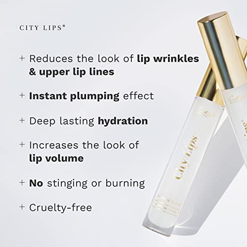 City Beauty City Lips Clear - Plumping Lip Gloss - Hydrate & Volumize - High Shine Lip Plumper - Hyaluronic Acid & Peptides Visibly Smooth Lip Wrinkles - Cruelty-Free - Morena Vogue