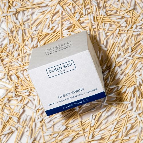 Clean Skin Club Clean Swabs | 500CT | One Pointed Tip | Biodegradable + Organic Cotton & Bamboo | Makeup & Nail Polish Touch-ups | Chlorine-Free & Hypoallergenic (500 Count) - Morena Vogue