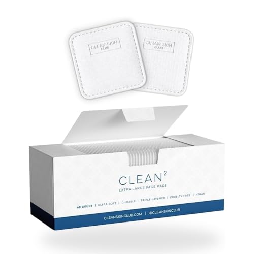 Clean Skin Club Clean² Pads 2.0 [NEW & IMPROVED EDGES] Guaranteed Not to Shed & Tear Face Pads, Unique Triple Layers, Textured & Ultra Soft Side, Organic Disposable Cotton, Pair with Makeup Remover - Morena Vogue