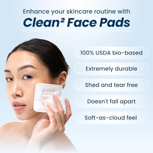 Clean Skin Club Clean² Pads 2.0 [NEW & IMPROVED EDGES] Guaranteed Not to Shed & Tear Face Pads, Unique Triple Layers, Textured & Ultra Soft Side, Organic Disposable Cotton, Pair with Makeup Remover - Morena Vogue