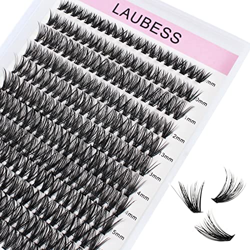 Cluster Lashes 240pcs 40D DIY Eyelash Extension D Curl Long Individual Lashes Mixed Tray Faux Mink Lash Clusters Extensions 0.07 0.10 Black (40D-0.07D-9-16mm) - Morena Vogue