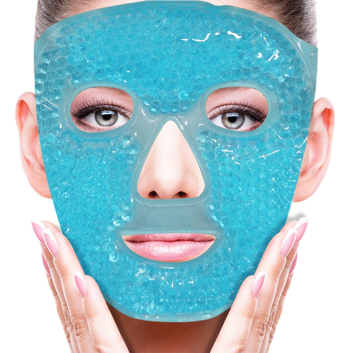 Cold Face Eye Mask Ice Pack Reduce Face Puff, Dark Circles, Gel Beads Hot Heat Cold Compress Pack, Face SPA for Woman Sleeping, Pressure, Headaches, Skin Care, Post Laser Care[Blue] - Morena Vogue