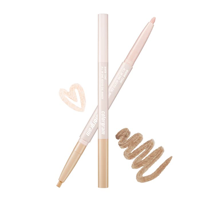 COLORGRAM Under Eye Highlighter Stick 01 Warm Tone | Silky-smooth Long-lasting Highlighter & Contouring Stick for Smudge-proof Shining Daily Makeup - Morena Vogue