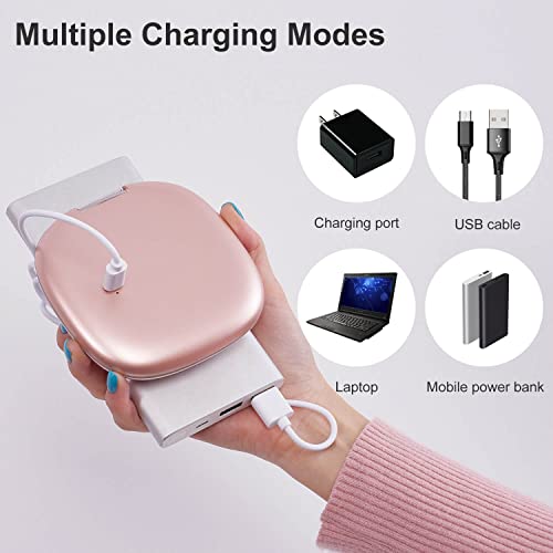 Compact LED Magnifying Travel Makeup-Mirror - 4 inches 1X/10X Magnification Small Hand Pocket Dimmable Double Sided USB Rechargeable Touch Screen, Portable Tabletop Cosmetic (Rose Gold) - Morena Vogue