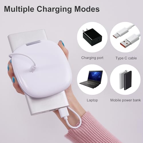 Compact LED Magnifying Travel Makeup-Mirror - 4 inches 1X/10X Magnification Small Hand Pocket Dimmable Double Sided USB Rechargeable Touch Screen, Portable Tabletop Cosmetic (White) - Morena Vogue