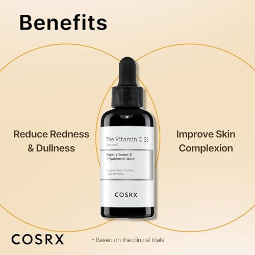 COSRX Pure Vitamin C 23% Serum with Vitamin E & Hyaluronic Acid, Brightening & Hydrating Facial Serum for Fine Lines, Uneven Skin Tone & Dull Skin, 0.7oz/20g, Korean Skincare - Morena Vogue