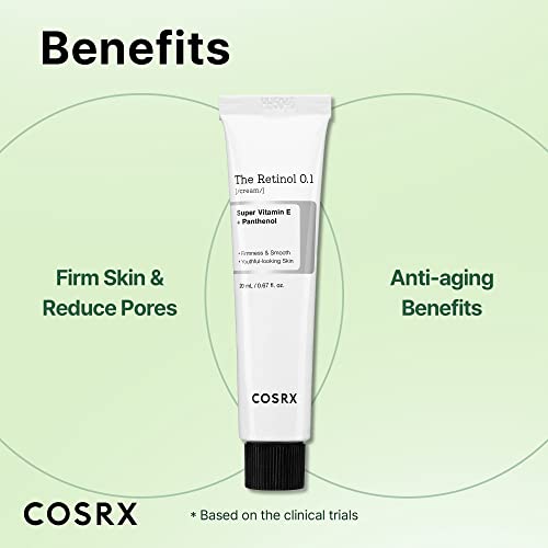 COSRX Retinol Cream, 0.67 Oz, Anti-aging Eye & Neck Cream with Retinoid Treatment to Firm Skin, Reduce Wrinkles, Fine Lines, Signs of Aging, Gentle Daily Korean Skincare (Retinol 0.1% Cream) - Morena Vogue