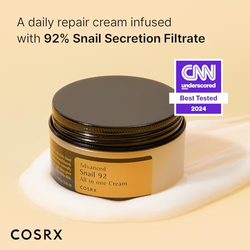 COSRX Snail Mucin 92% Repair Cream, Daily Face Gel Moisturizer for Dry Skin, Acne-prone, Sensitive Skin, Not Tested on Animals, No Parabens, Korean Skincare (3.52 Fl Oz (Pack of 1)) - Morena Vogue