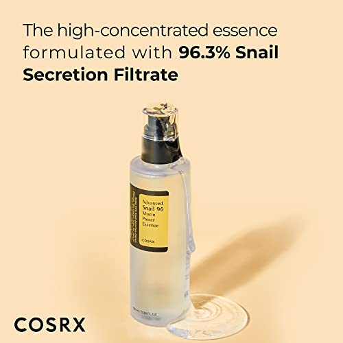 COSRX Snail Mucin 96% Power Repairing Essence 3.38 fl.oz 100ml, Hydrating Serum for Face with Snail Secretion Filtrate for Dull Skin & Fine Lines, Korean Skincare - Morena Vogue