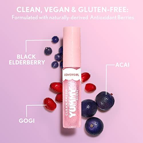 COVERGIRL Clean Fresh Yummy Gloss – Lip Gloss, Sheer, Natural Scents, Vegan Formula - Let’s Get Fizzical - Morena Vogue