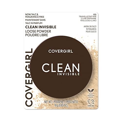 COVERGIRL Clean Invisible Loose Powder - Loose Powder, Setting Powder, Vegan Formula - Translucent Fair, 20g (0.7 oz) - Morena Vogue