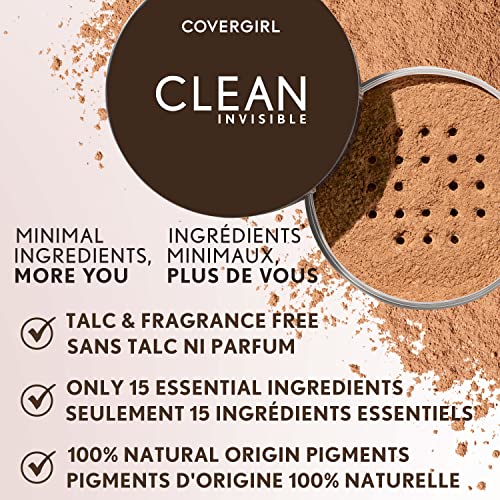 COVERGIRL Clean Invisible Loose Powder - Loose Powder, Setting Powder, Vegan Formula - Translucent Fair, 20g (0.7 oz) - Morena Vogue