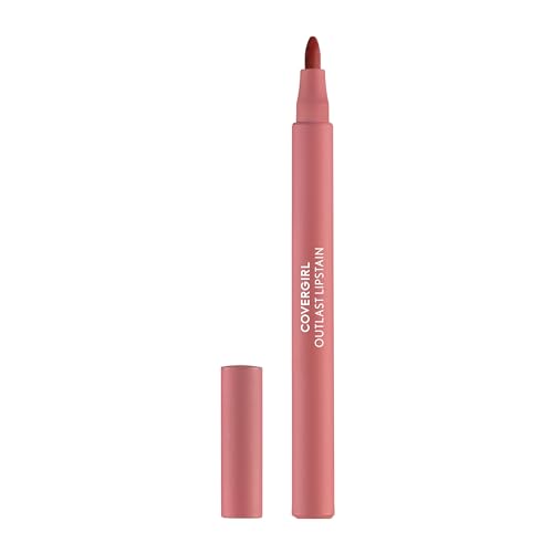 COVERGIRL Outlast, 10 Sugey Girl, Lipstain, Smooth Application, Precise Pen-Like Tip, Transfer-Proof, Satin Stained Finish, Vegan Formula, 0.06oz - Morena Vogue