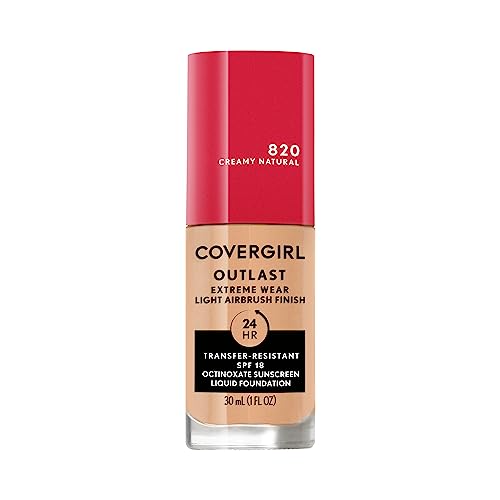 Covergirl Outlast Extreme Wear 3-in-1 Full Coverage Liquid Foundation, SPF 18 Sunscreen, Creamy Natural, 1 Fl. Oz. - Morena Vogue