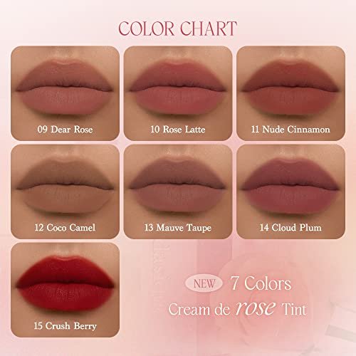 dasique Cream De Rose Tint (11 Nude Cinnamon)| AMAZON US ONLY | Velvet Cream Matte Lip Stain, Infused with Rose Water | Vegan - Morena Vogue