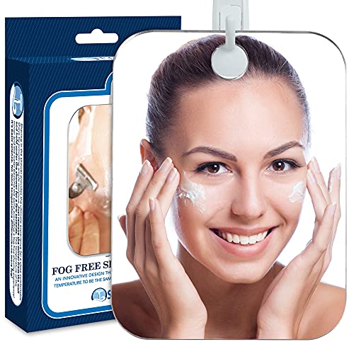 Deluxe Anti-Fog Shaving Mirror | Fogless Bathroom Shower Mirror with Handheld Option for Men and Women | Hanging Shower Mirror Includes Long-Lasting Removable Adhesive Hook - Morena Vogue