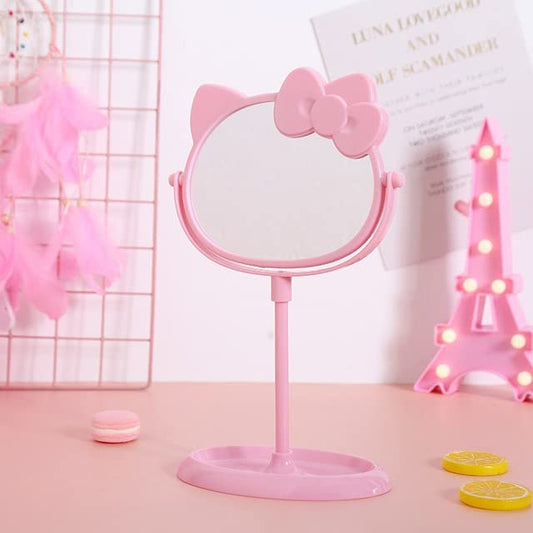 Desk Mirror, Kitty Cat Shape-Kawaii &Vanity Makeup Mirror for You in Bathroom or Bedroom- Pink, Birthday Gift for Hello, Kitty Fans - Morena Vogue