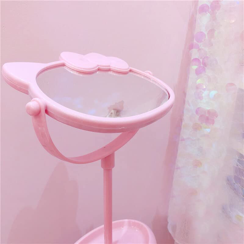 Desk Mirror, Kitty Cat Shape-Kawaii &Vanity Makeup Mirror for You in Bathroom or Bedroom- Pink, Birthday Gift for Hello, Kitty Fans - Morena Vogue