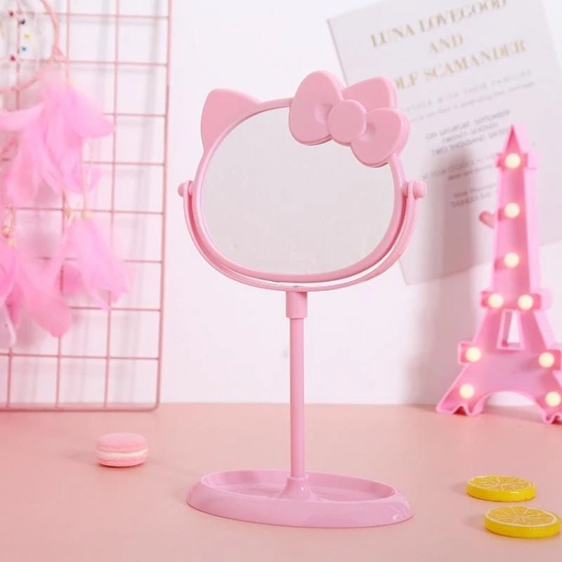 Desk Mirror, Kitty Cat Shape-Kawaii &Vanity Makeup Mirror for You in Bathroom or Bedroom- Pink, Birthday Gift for Hello, Kitty Fans - Morena Vogue