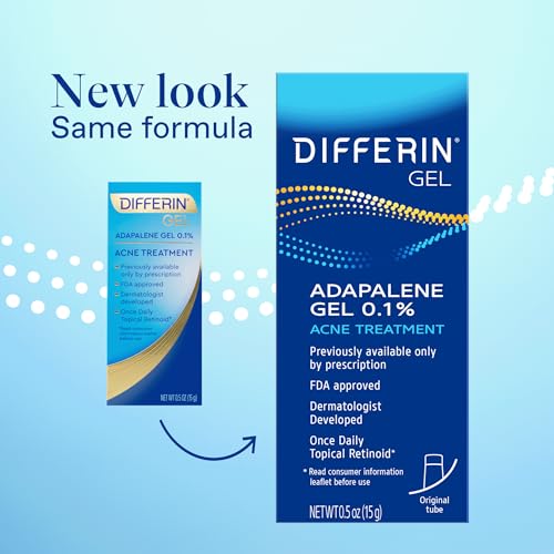 Differin Acne Treatment Gel, 30 Day Supply, Retinoid Treatment for Face with 0.1% Adapalene, Gentle Skin Care for Acne Prone Sensitive Skin, 15g Tube - Morena Vogue