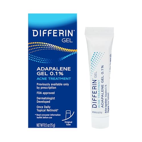 Differin Acne Treatment Gel, 30 Day Supply, Retinoid Treatment for Face with 0.1% Adapalene, Gentle Skin Care for Acne Prone Sensitive Skin, 15g Tube - Morena Vogue